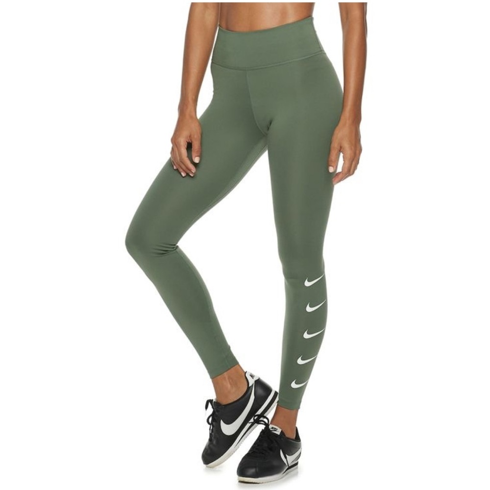 Olive Green Women's Active Leggings - Picture 2 of 13